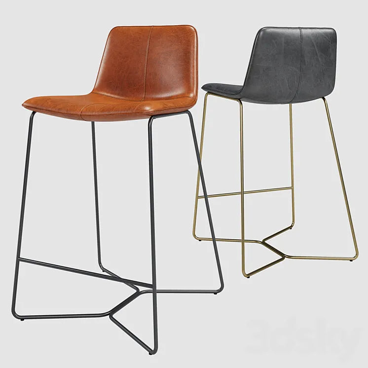 Westelm Slope Leather Bar Stool 3DSMAX Model