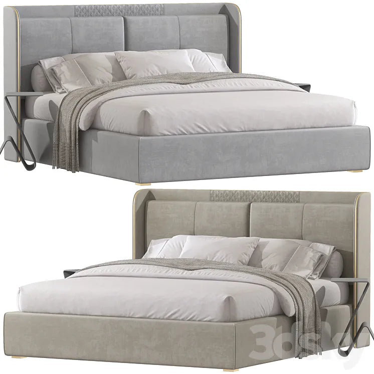 White Wingback Bed 102 3DSMAX Model