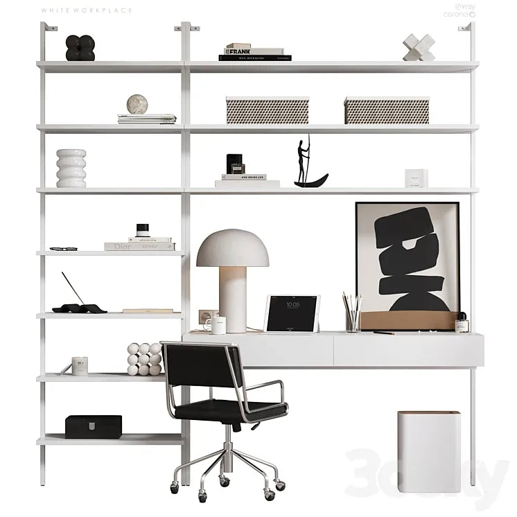 white workplace 3DSMAX Model