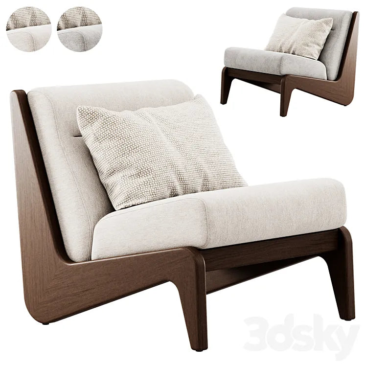Wooden armchair Fletcher by Soho Home 3DSMAX Model