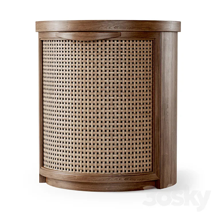 Wooden side table / Rattan bedside table 3DSMAX Model