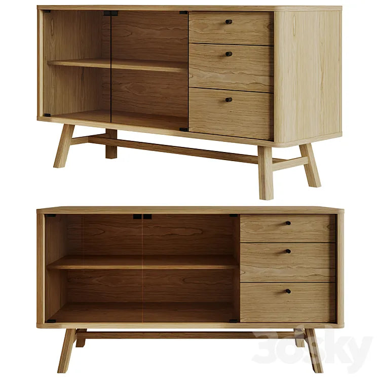 Woodman SKAGEN Sideboard Oak / Black 3DSMAX Model
