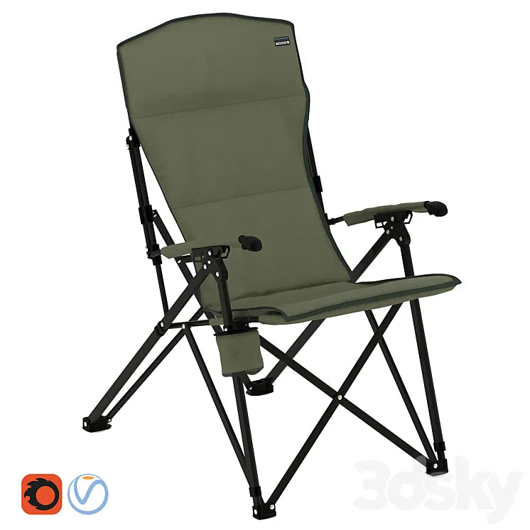 Woods Siesta Folding Reclining Padded Camping Chair 3DSMAX Model