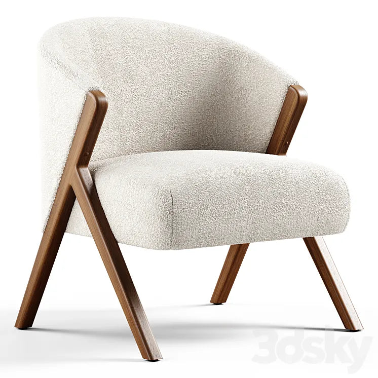 Zara Home - The armchair upholstered in boucle fabric 3DSMAX Model