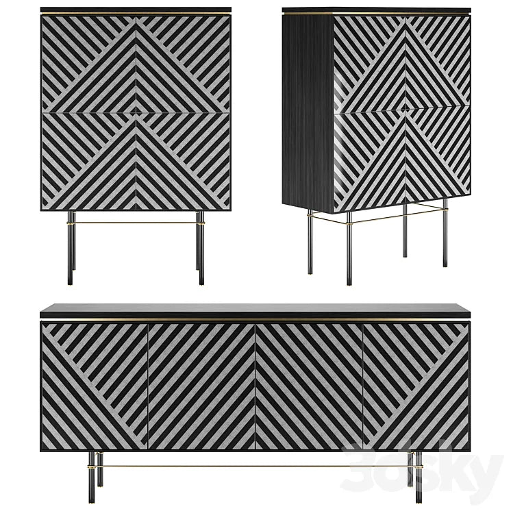 Zefiro Sideboard & Highboard by Capital Collection 3DSMAX Model