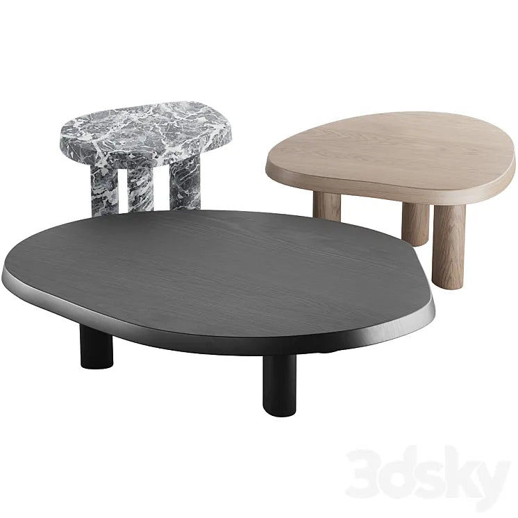 013 L Series Marble Wood Coffee Table 3DSMAX Model