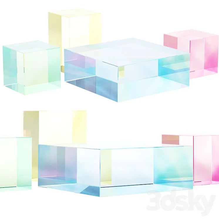 020 Multi-colored Pearl custom coffee table 03 3DSMAX Model