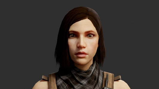 Female Soldier Low-poly 3D model