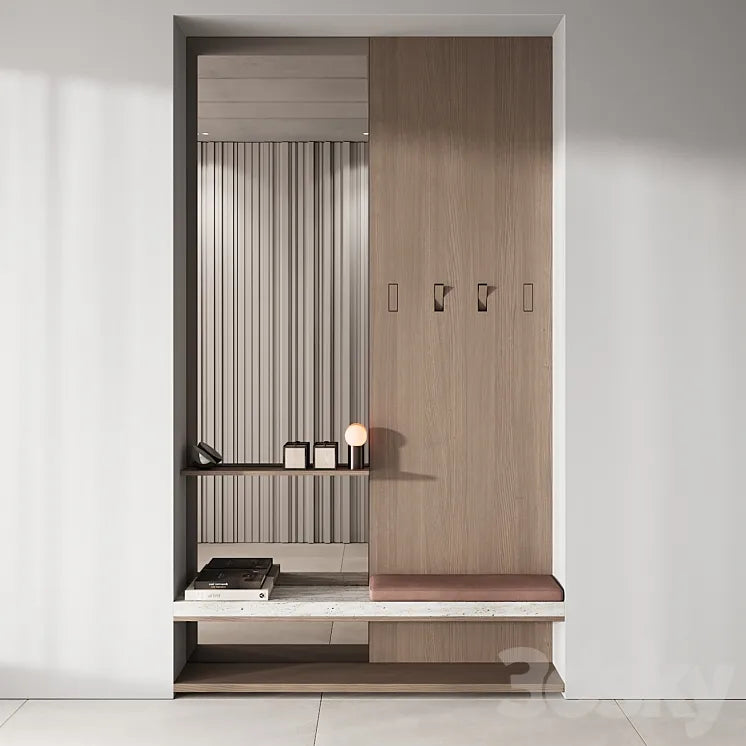 142 hallway zone 01 minimal wood japandi 01 3DSMAX Model