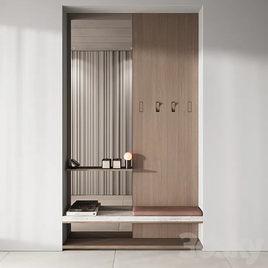 142 hallway zone 01 minimal wood japandi 01 3DSMAX Model