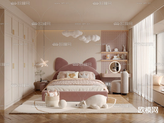 Kid Bed 3D Model – Bedroom 02 | 3ds Max Children Bed Furniture Design