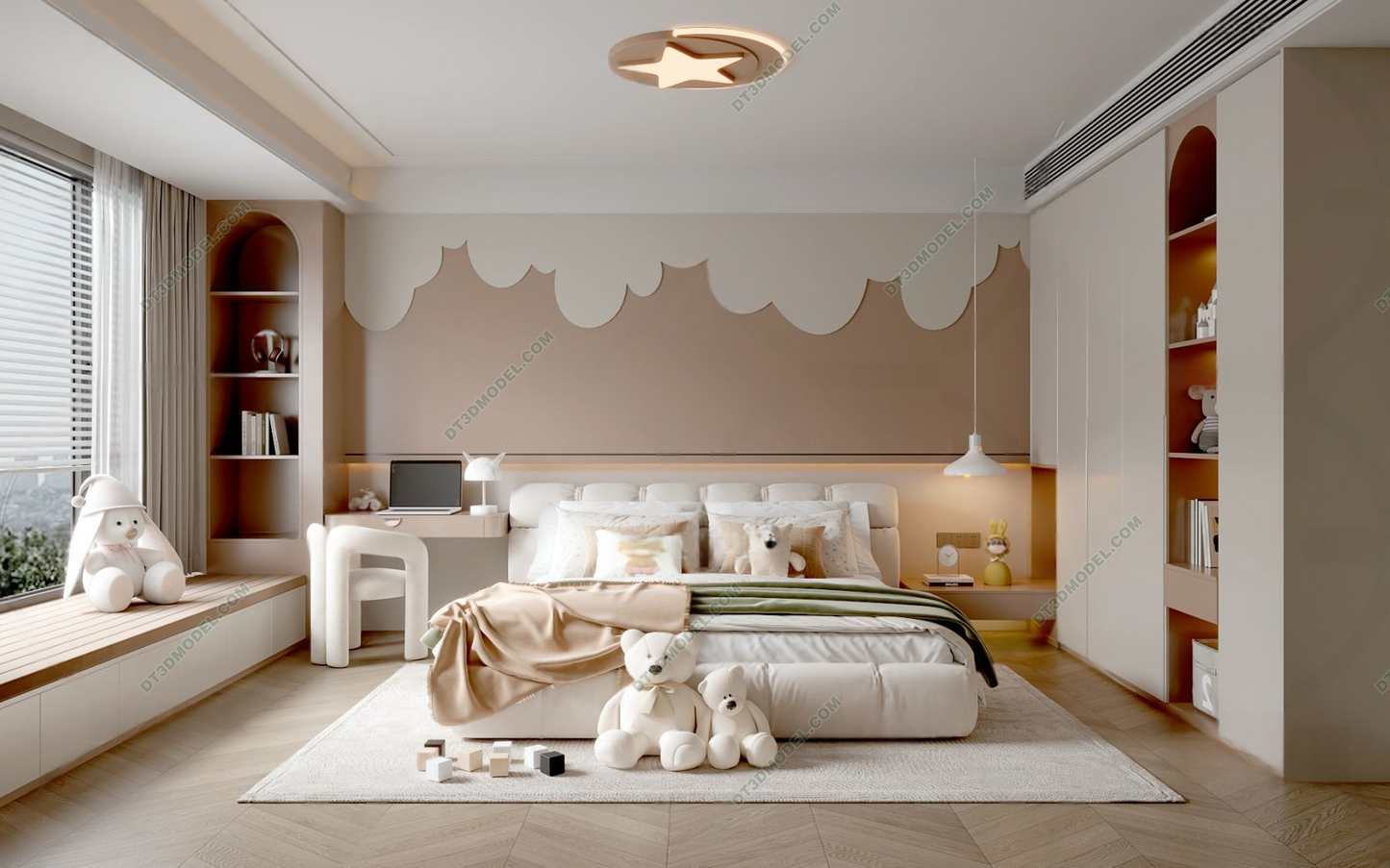 Kid Bed 3D Model – Bedroom 003 | SketchUp Children Bed Furniture Design