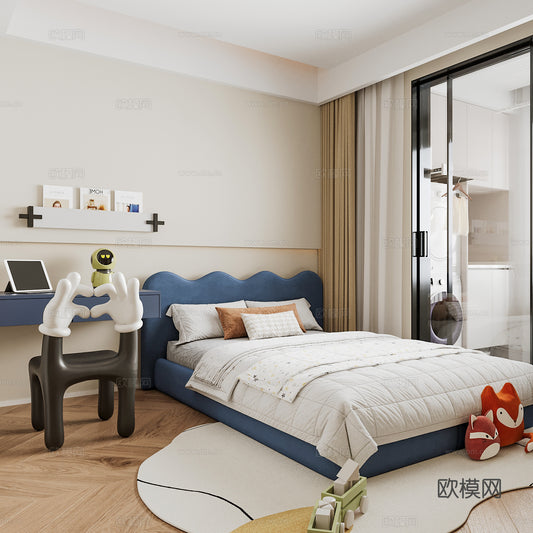 Kid Bed 3D Model – Bedroom 09 | 3ds Max Children Bed Furniture Design