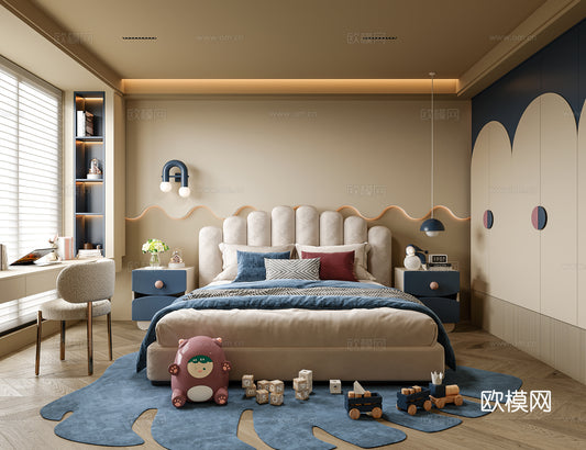 Kid Bed 3D Model – Bedroom 13 | 3ds Max Children Bed Furniture Design