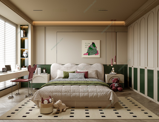 Kid Bed 3D Model – Bedroom 038 | SketchUp Children Bed Furniture Design