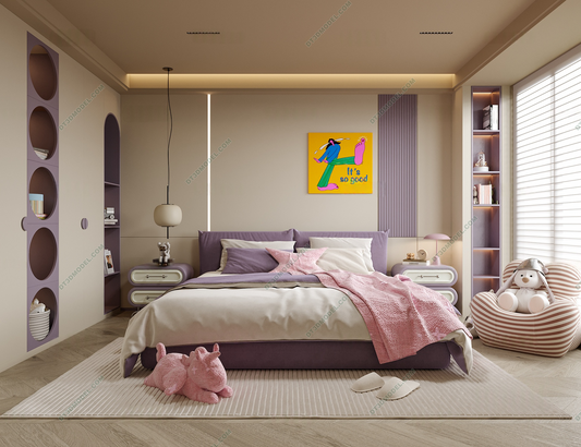 Kid Bed 3D Model – Bedroom 039 | SketchUp Children Bed Furniture Design