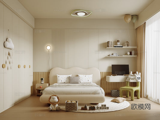 Kid Bed 3D Model – Bedroom 19 | 3ds Max Children Bed Furniture Design