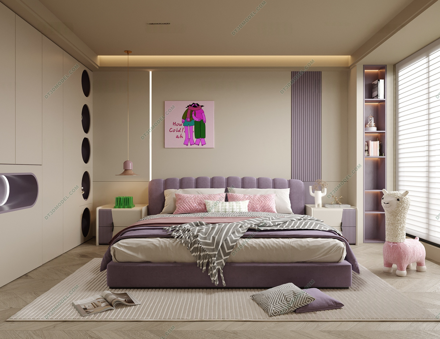 Kid Bed 3D Model – Bedroom 044 | SketchUp Children Bed Furniture Design