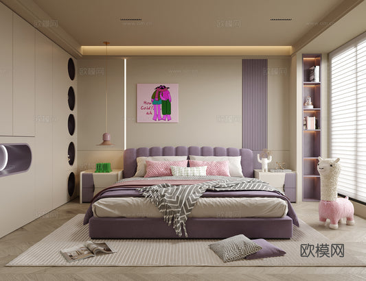 Kid Bed 3D Model – Bedroom 20 | 3ds Max Children Bed Furniture Design