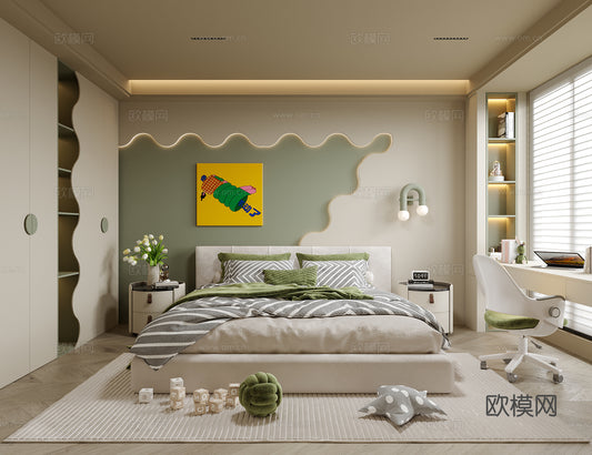 Kid Bed 3D Model – Bedroom 21 | 3ds Max Children Bed Furniture Design