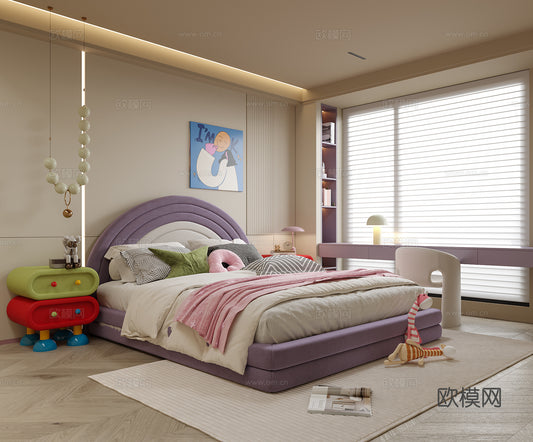 Kid Bed 3D Model – Bedroom 22 | 3ds Max Children Bed Furniture Design