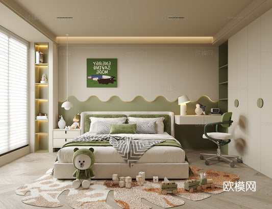 Kid Bed 3D Model – Bedroom 23 | 3ds Max Children Bed Furniture Design