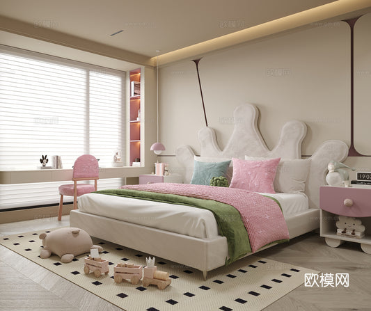 Kid Bed 3D Model – Bedroom 25 | 3ds Max Children Bed Furniture Design
