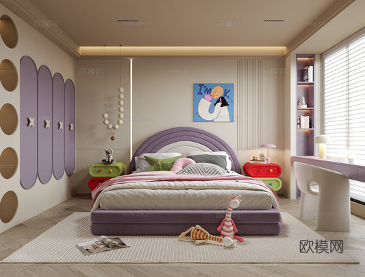 Kid Bed 3D Model – Bedroom 26 | 3ds Max Children Bed Furniture Design