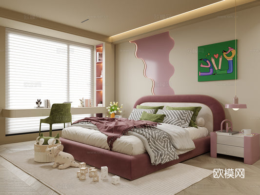 Kid Bed 3D Model – Bedroom 32 | 3ds Max Children Bed Furniture Design