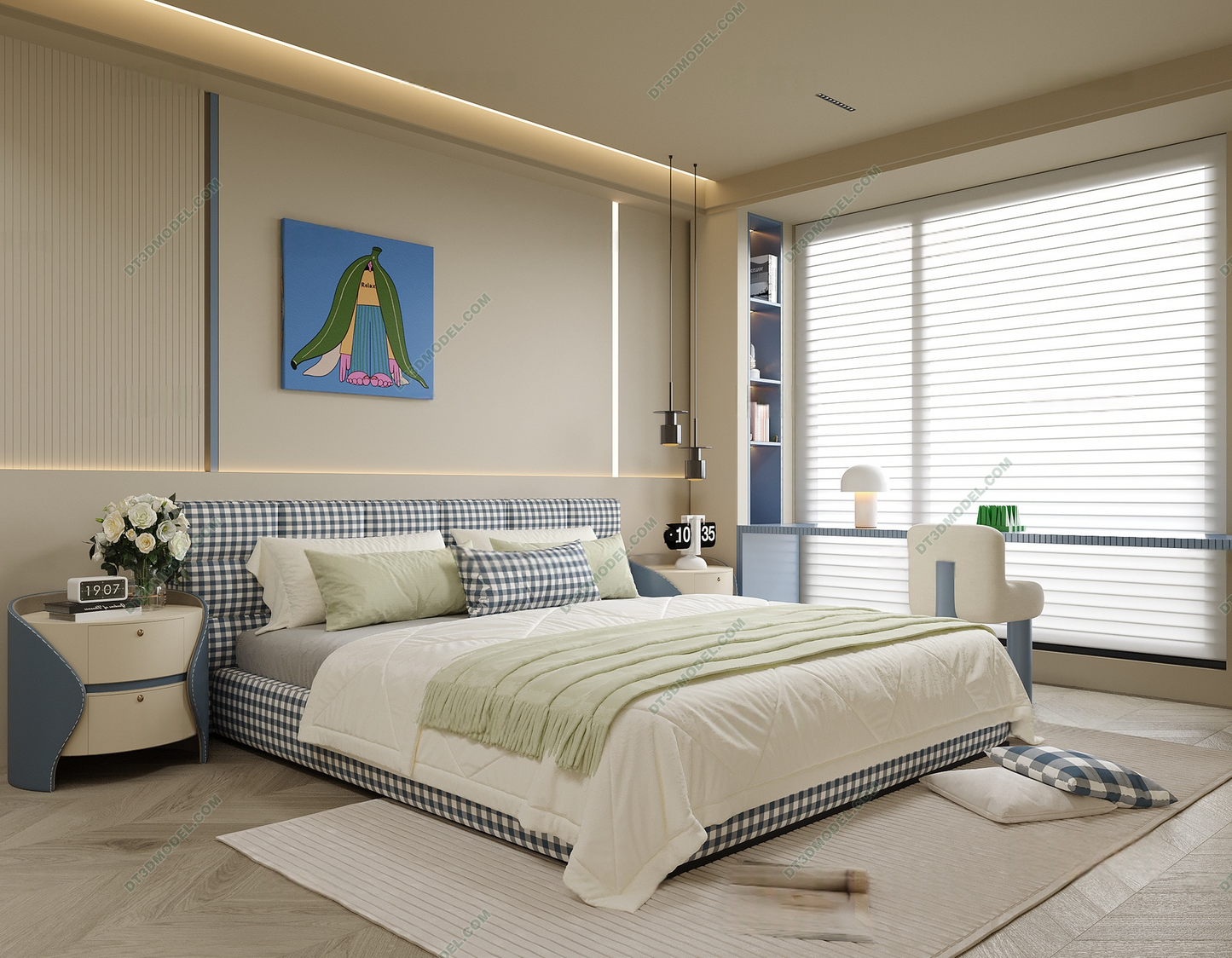 Kid Bed 3D Model – Bedroom 053 | SketchUp Children Bed Furniture Design