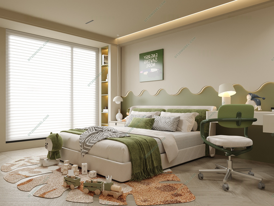 Kid Bed 3D Model – Bedroom 054 | SketchUp Children Bed Furniture Design