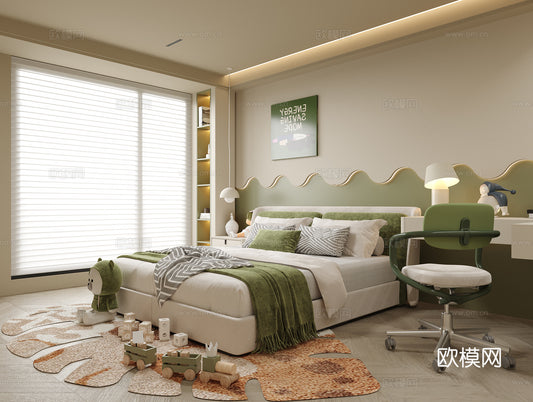 Kid Bed 3D Model – Bedroom 36 | 3ds Max Children Bed Furniture Design