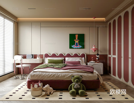 Kid Bed 3D Model – Bedroom 39 | 3ds Max Children Bed Furniture Design