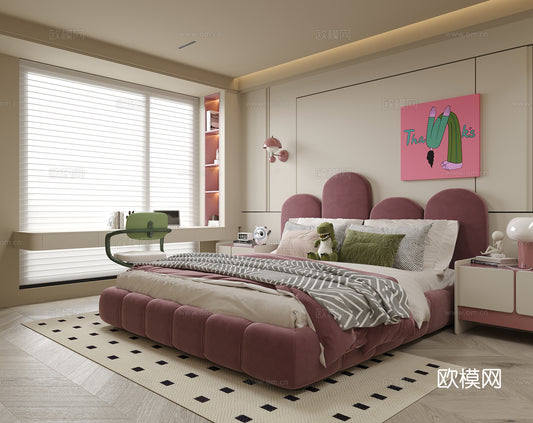 Kid Bed 3D Model – Bedroom 40 | 3ds Max Children Bed Furniture Design