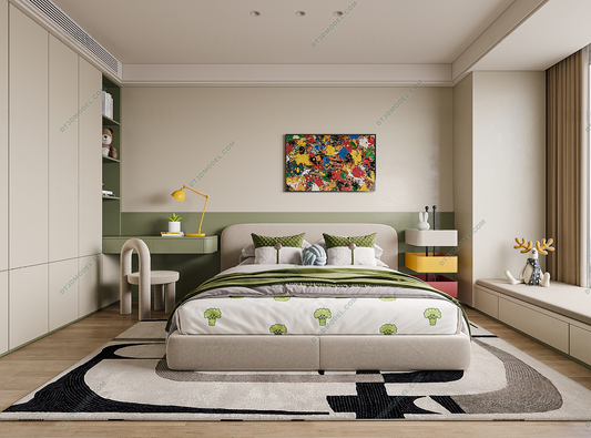 Kid Bed 3D Model – Bedroom 057 | SketchUp Children Bed Furniture Design