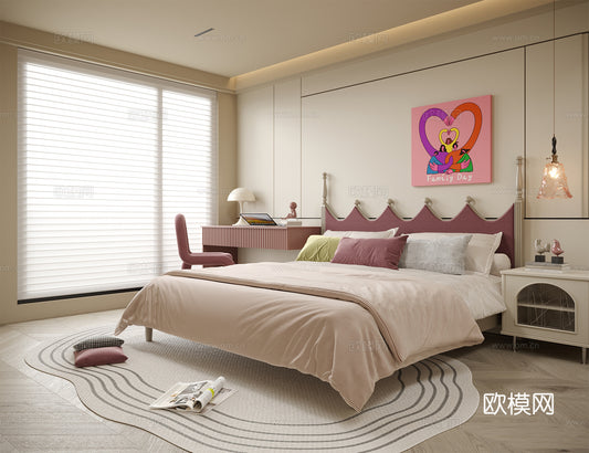 Kid Bed 3D Model – Bedroom 43 | 3ds Max Children Bed Furniture Design