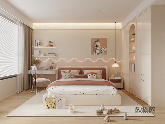 Kid Bed 3D Model – Bedroom 45 | 3ds Max Children Bed Furniture Design