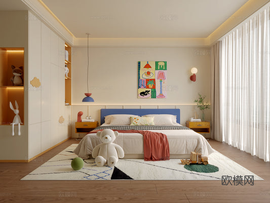 Kid Bed 3D Model – Bedroom 47 | 3ds Max Children Bed Furniture Design