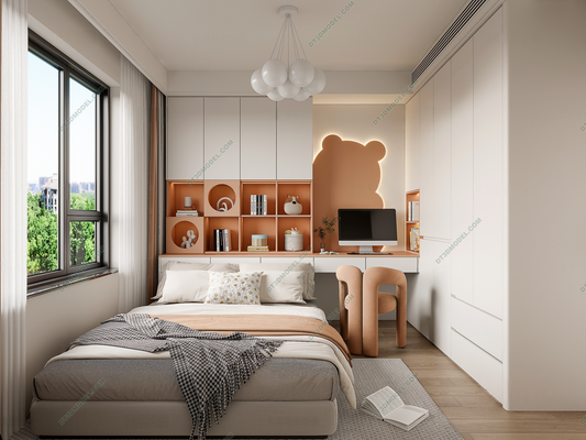 Kid Bed 3D Model – Bedroom 073 | SketchUp Children Bed Furniture Design