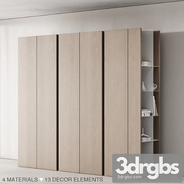 171 Cabinet Furniture 03 Modern Cupboard with Decor 01 3D Model Free