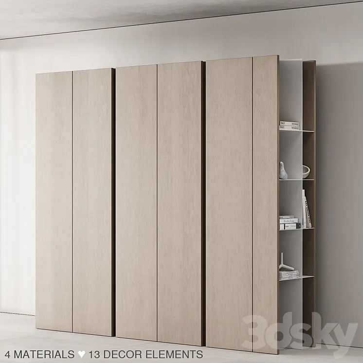 171 cabinet furniture 03 modern cupboard with decor 01 3DSMAX Model