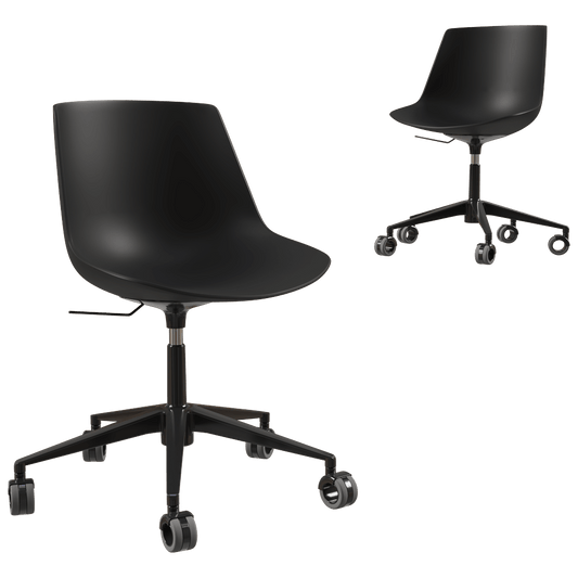 MDF Italia – Chair Flow height adjustable 5 point star base on castors 3ds Max