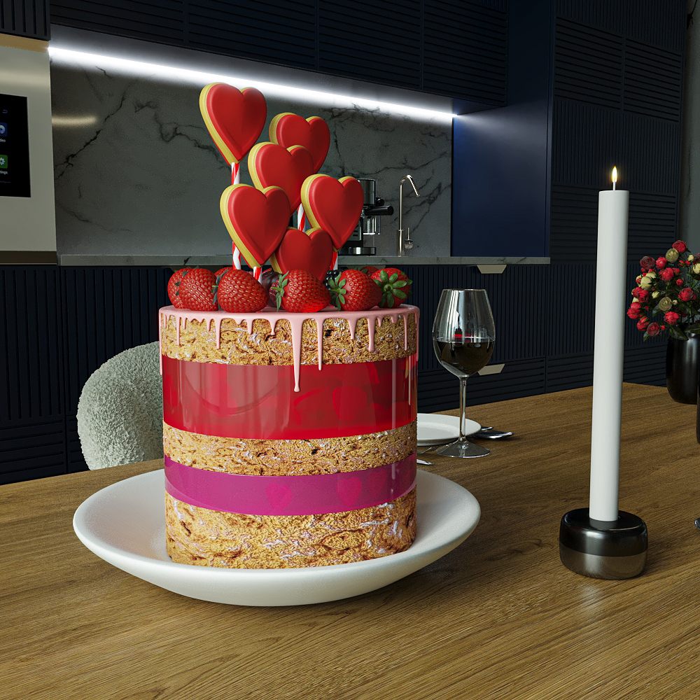 decoration – Valentine Cake 3ds Max