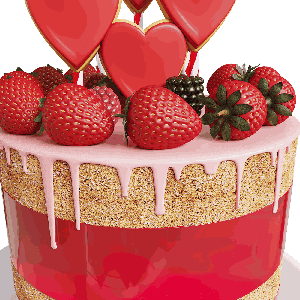 decoration – Valentine Cake 3ds Max