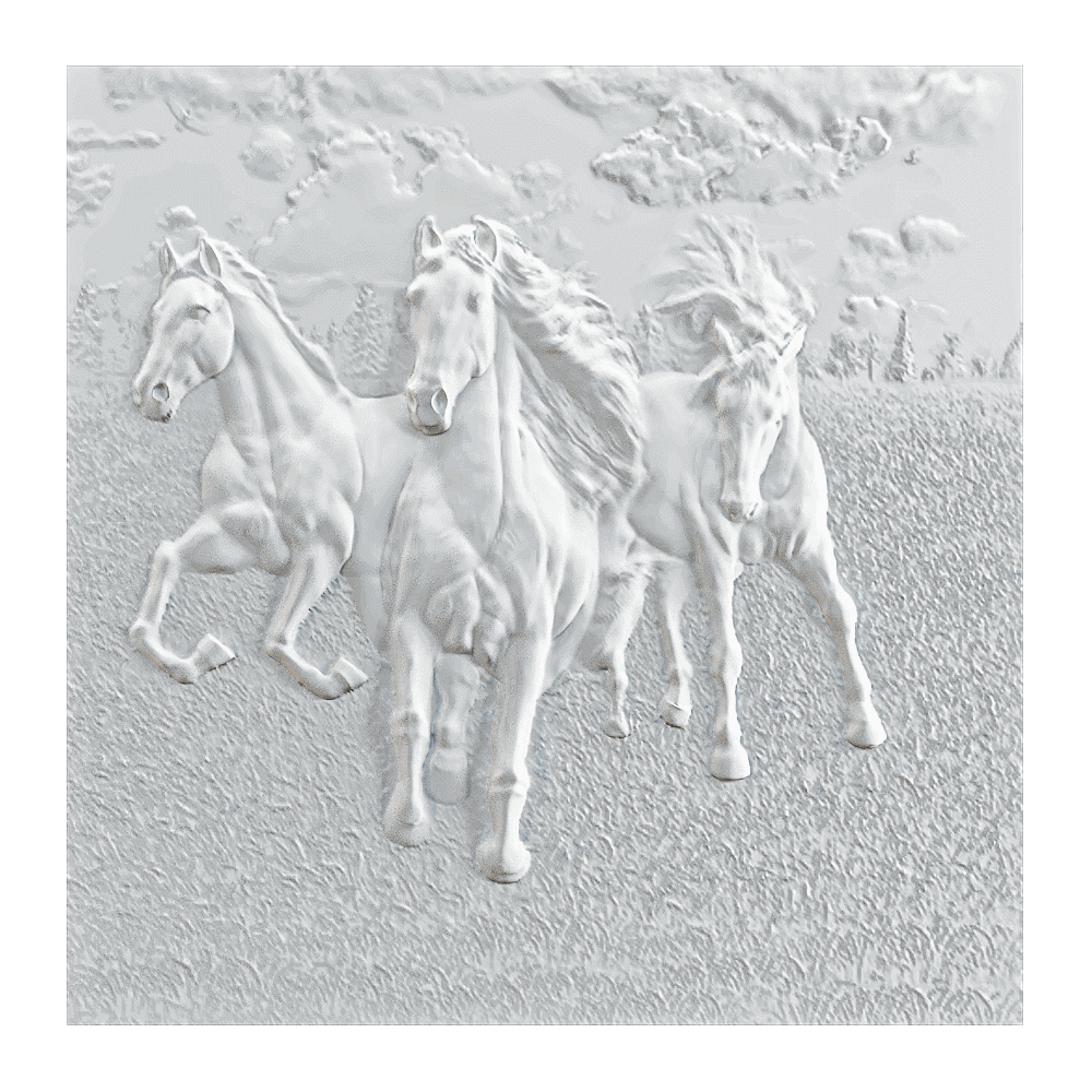Wall deco – HORSES B-48 3ds Max