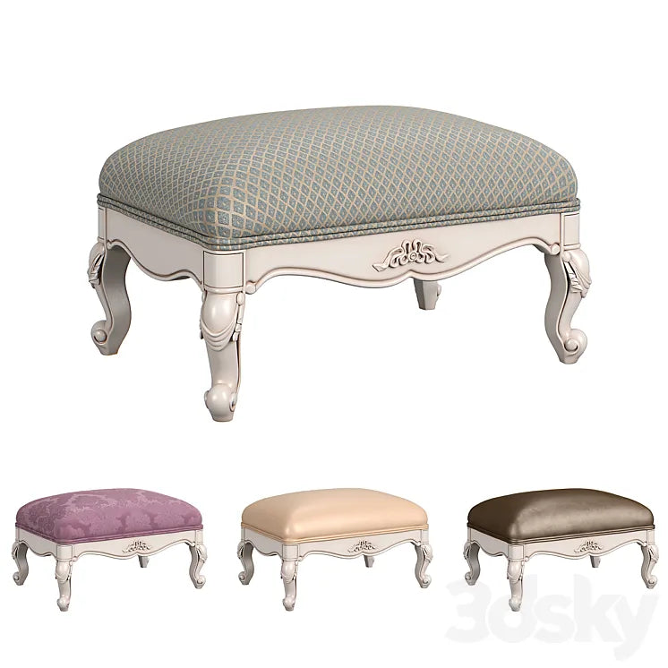 230 Carpenter Casual chair foot stool 683x483x305 3DSMAX Model