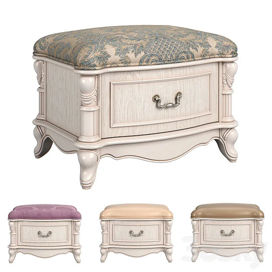 230 Carpenter Casual chair foot stool with one drawer 680x480x469 3DSMAX Model