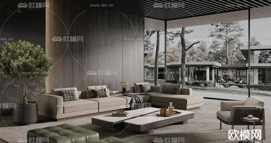 WABI SABI STYLE 3D MODELS – LIVING ROOM – 0009