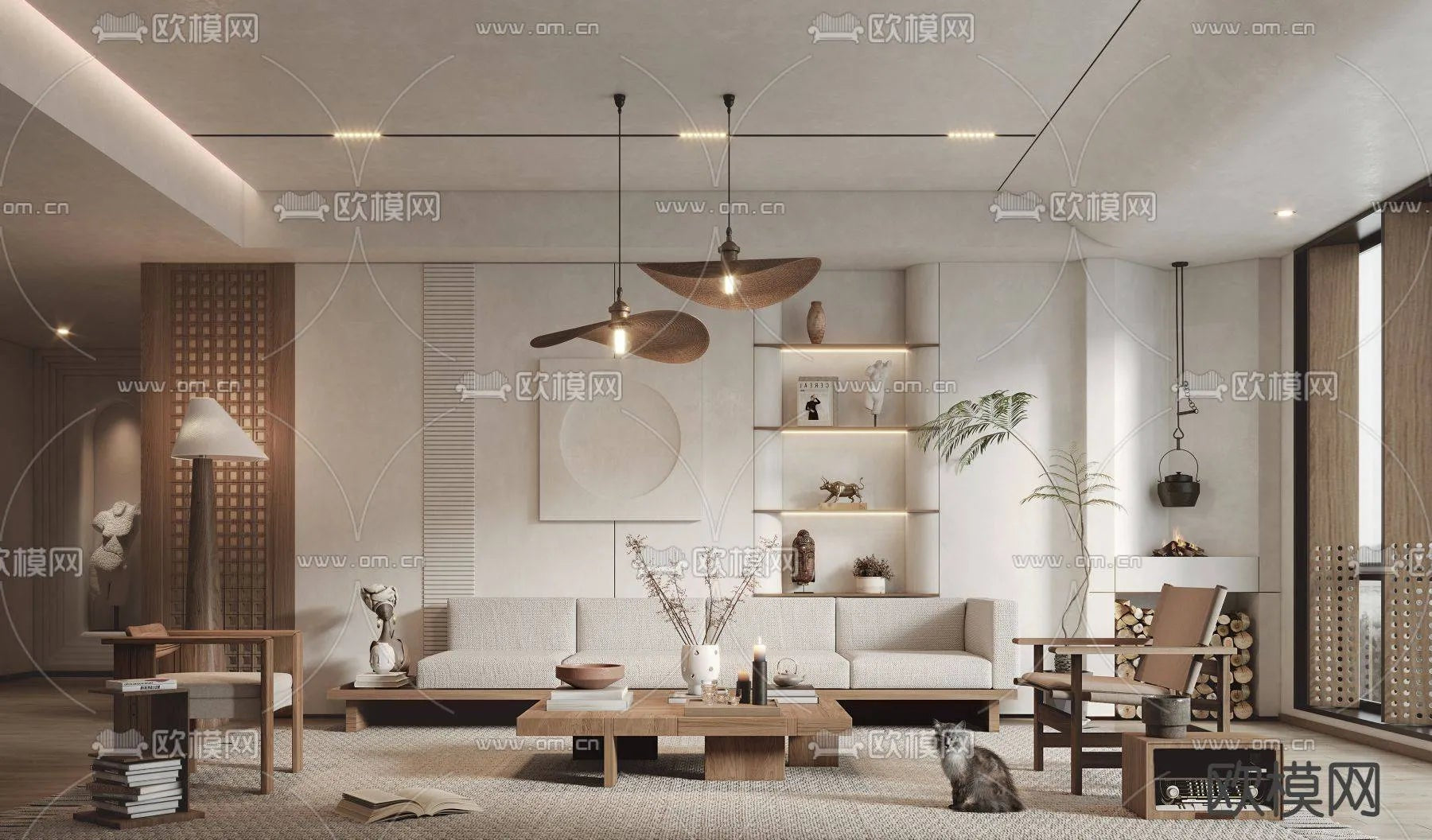 WABI SABI STYLE 3D MODELS – LIVING ROOM – 0011
