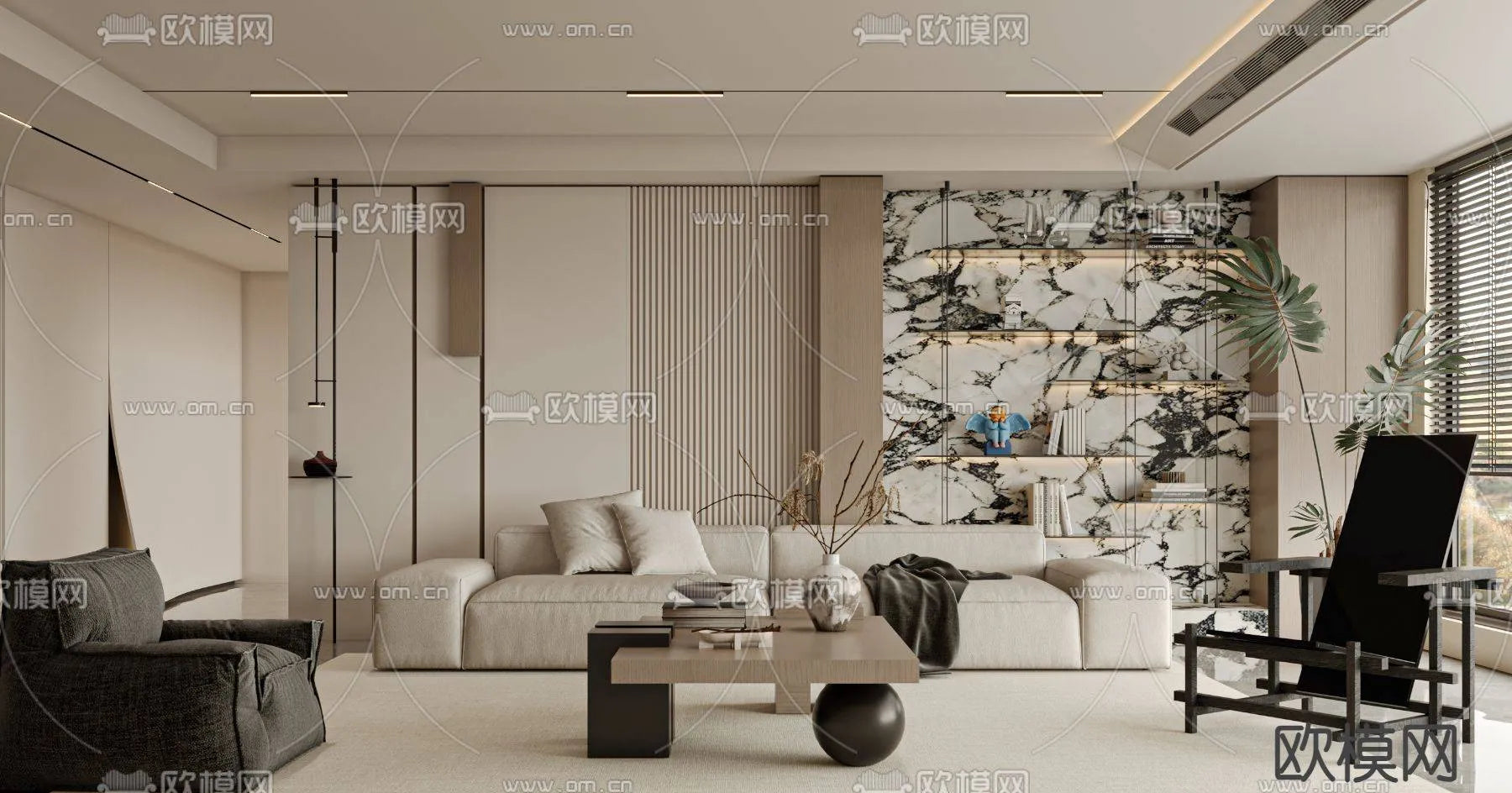WABI SABI STYLE 3D MODELS – LIVING ROOM – 0012